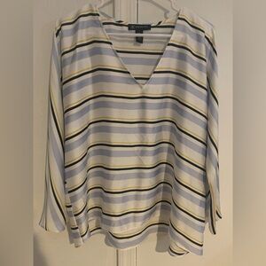 INC International Concepts Yellow and Black Striped Blouse